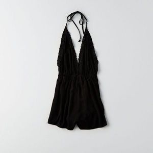 Don’t Ask Why Black Halter Romper